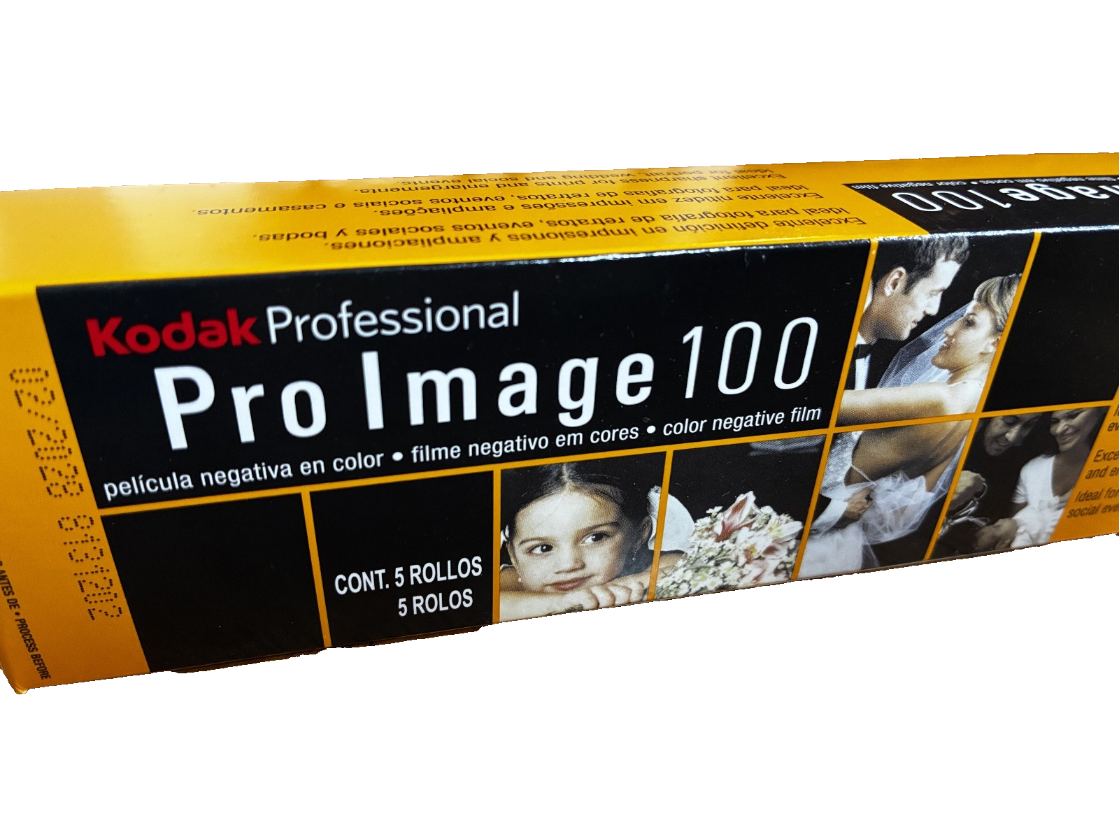 Kodak Pro Image 100 35mm color negative film, 5-pack, 36 exposures per roll