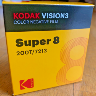 Kodak Vision3 200T Super 8 color negative film cartridge #7213, AHU processed, no remjet