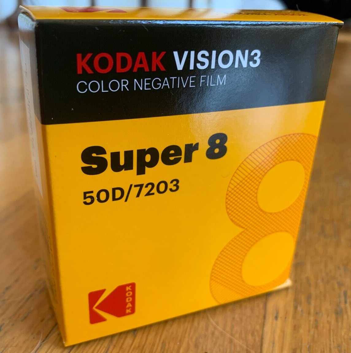 Kodak Vision3 50D Super 8 color negative film cartridge #7203, AHU processed, no remjet