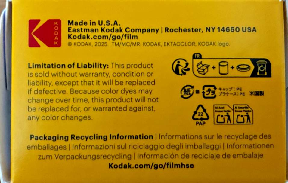 Kodak Ektacolor Pro 160 35mm color negative film, 2-pack, 36 exposures per roll