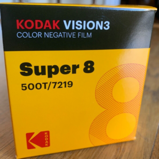 Kodak Vision3 500T Super 8 color negative film cartridge #7219, AHU processed, no remjet