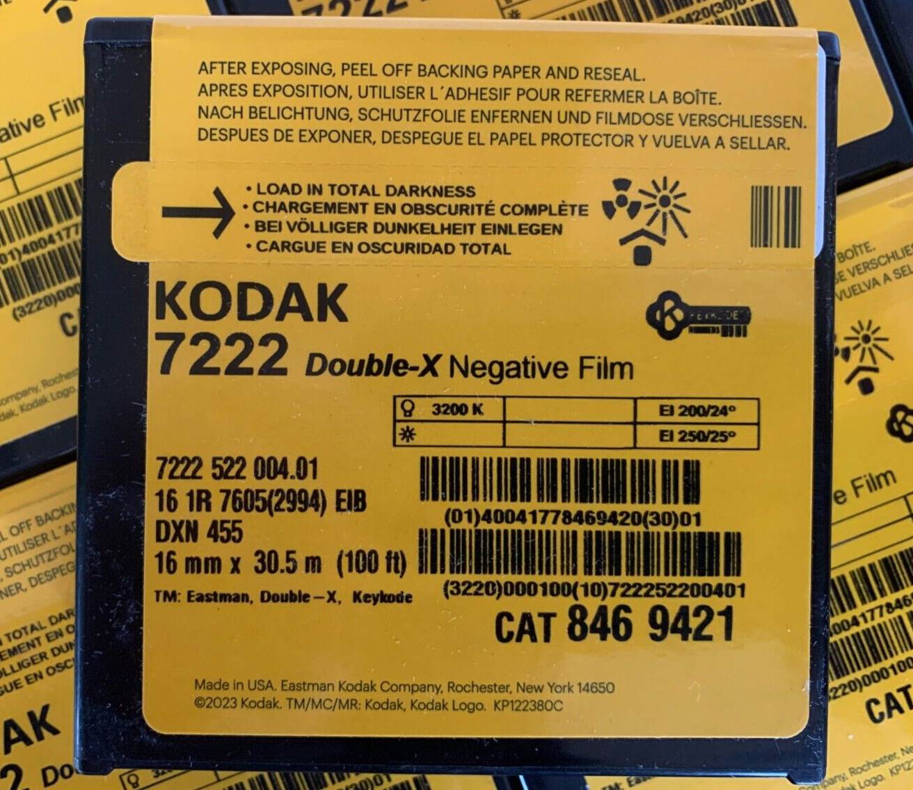 Kodak Double-X 16mm black and white negative film #7222, 100ft roll