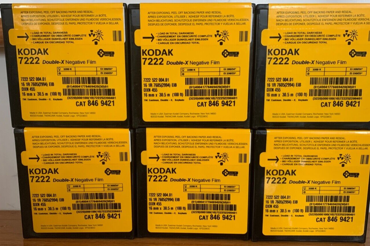 Kodak Double-X 16mm black and white negative film #7222, 100ft roll