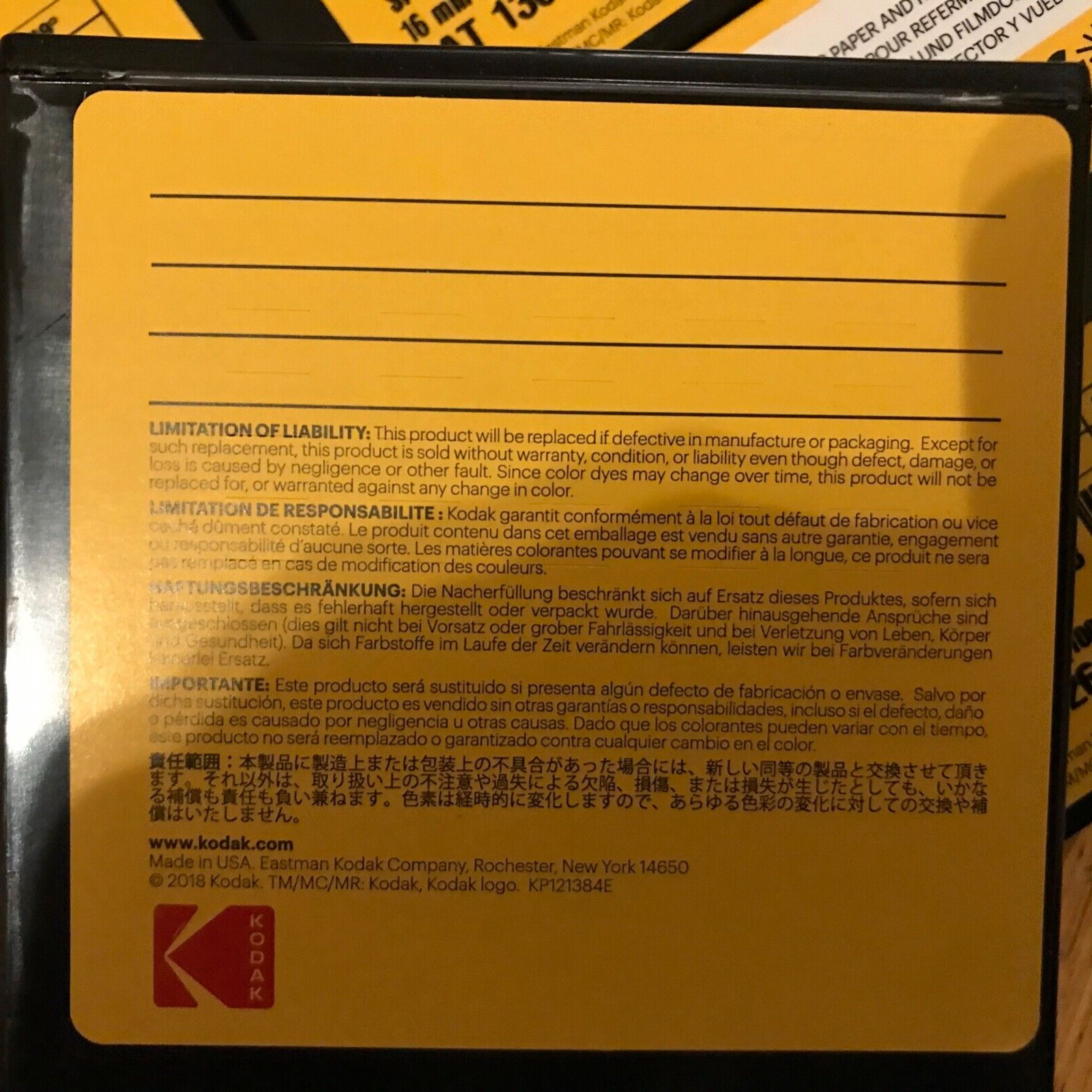 Kodak Vision3 250D 16mm color negative film #7207, 100ft roll