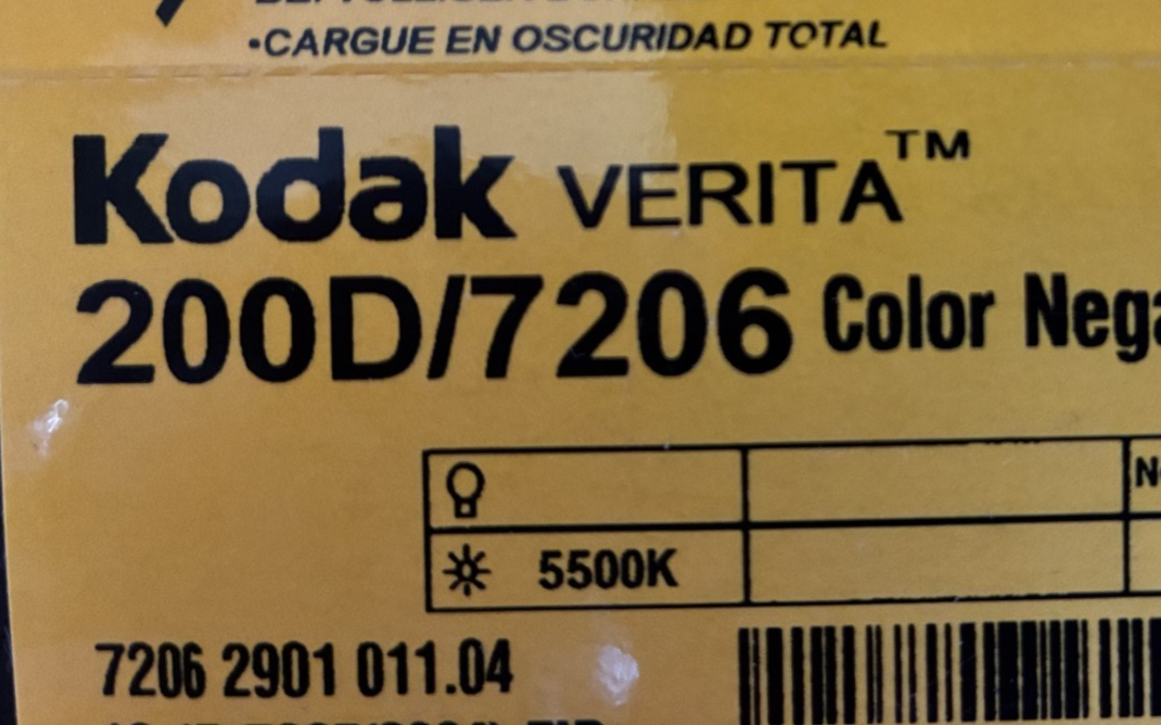 Kodak 200D 16mm Verita color negative film #7206, 100ft roll