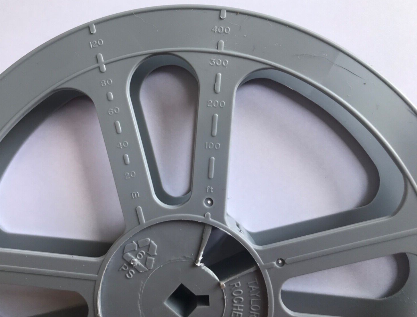 16mm 400ft grey plastic movie film reels, pack of 4