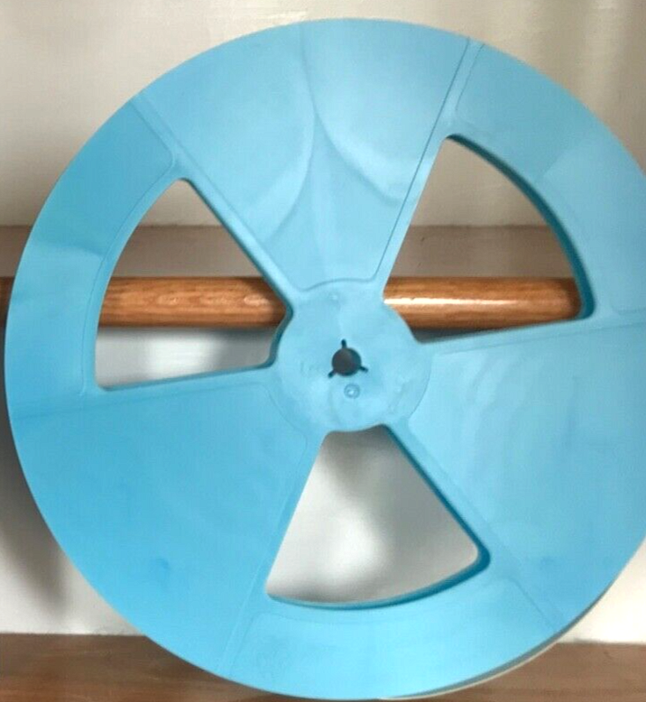 Super 8 1600ft blue plastic reel, fits Elmo ST-1200 and GS-1200 projectors