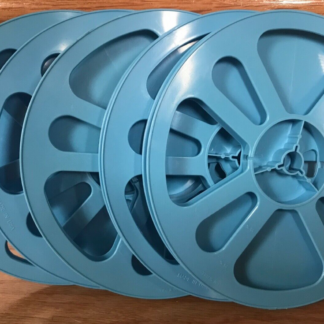 Super 8 400ft blue plastic movie film reels, pack of 5