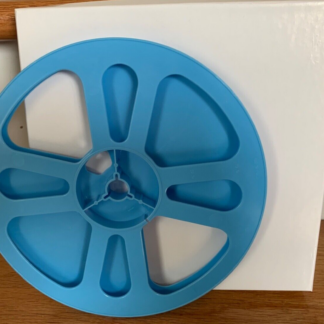 Super 8 400ft blue plastic reel and white lidded box combo pack