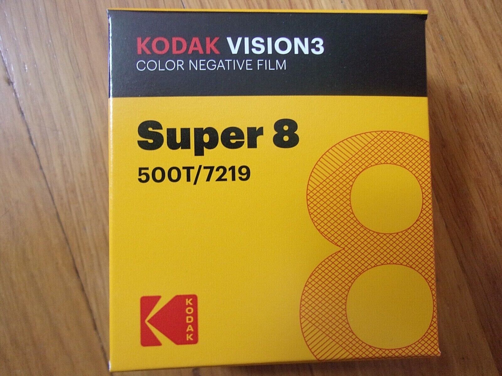 Kodak Vision3 500T Super 8 color negative film cartridge #7219, AHU processed, no remjet