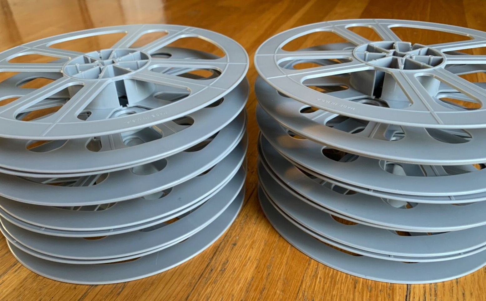 16mm 400ft grey plastic movie film reels, pack of 10
