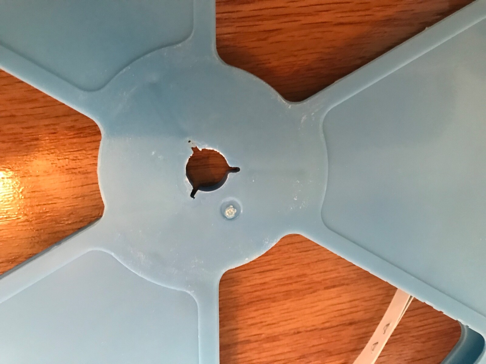 Super 8 1600ft blue plastic reel, fits Elmo ST-1200 and GS-1200 projectors