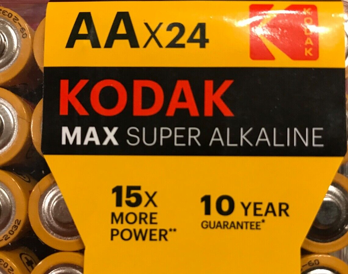 Kodak Max Super Alkaline AA batteries, 24-pack, 1.5V LR6