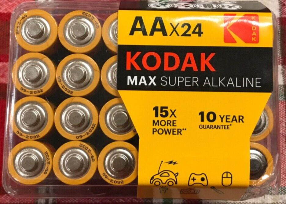 Kodak Max Super Alkaline AA batteries, 24-pack, 1.5V LR6