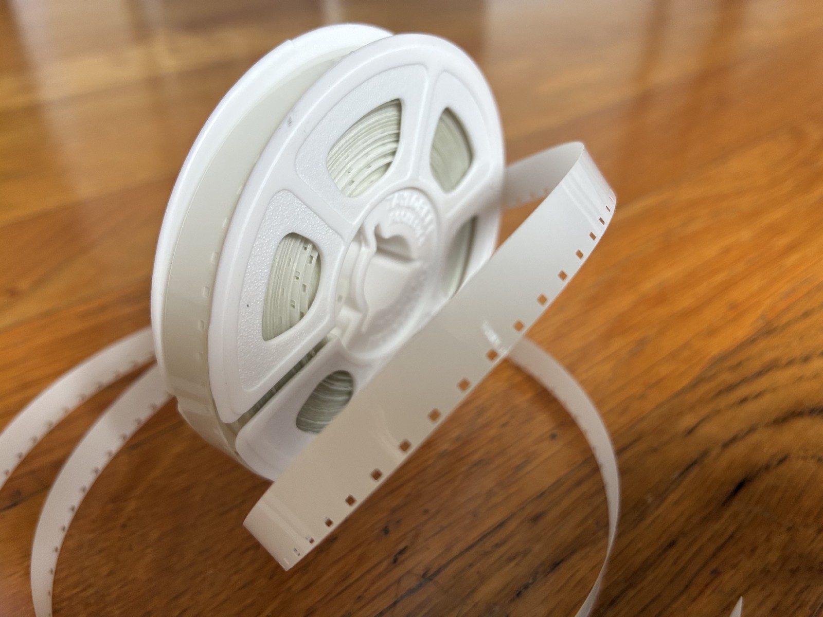 Super 8 white acetate movie film leader, 50ft reel, new old stock