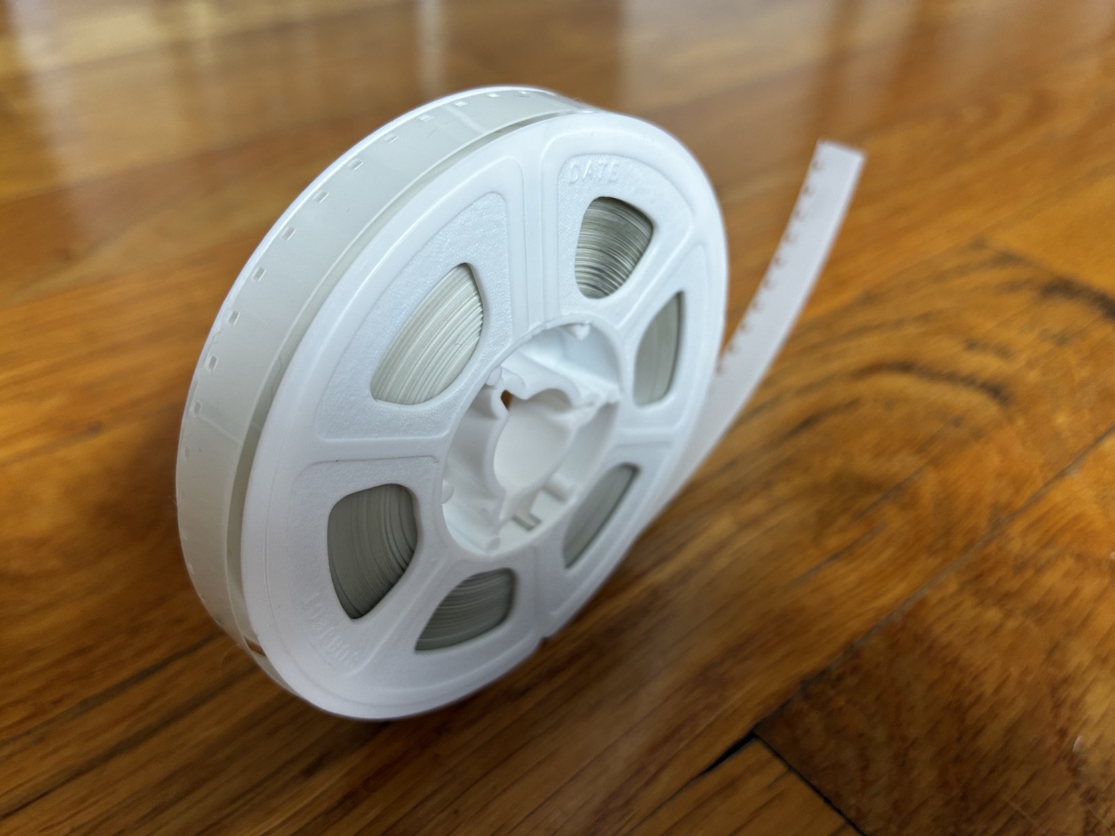 Super 8 white acetate movie film leader, 50ft reel, new old stock