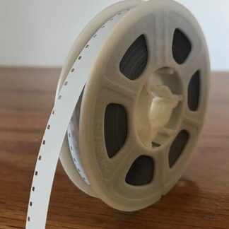 Kodak Super 8 acetate movie film leader, white/grey, 50ft reel, writable