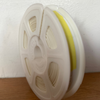 Regular 8mm white plastic movie film leader, 50ft