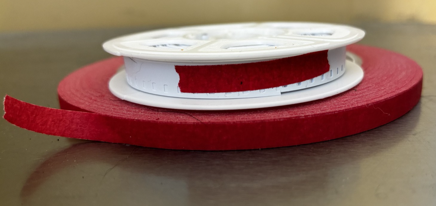 Super 8 and Regular 8mm red 1/4-inch masking tape, 60 yards, for taping film ends