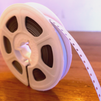 Kodak Regular 8mm acetate movie film leader, white/grey, 50ft reel, writable