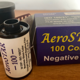 Aerostar 35mm maskless color film on Kodak Aerocolor IV base, C-41 or E-6 process