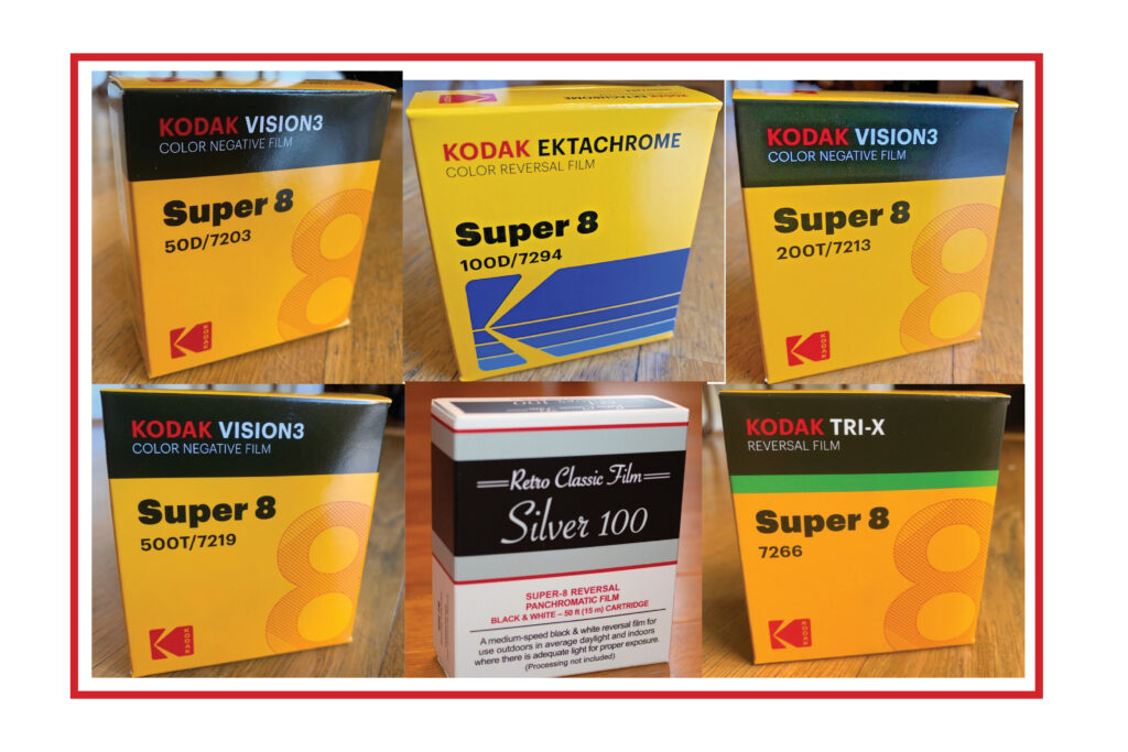 A collection of Super-8 film stocks